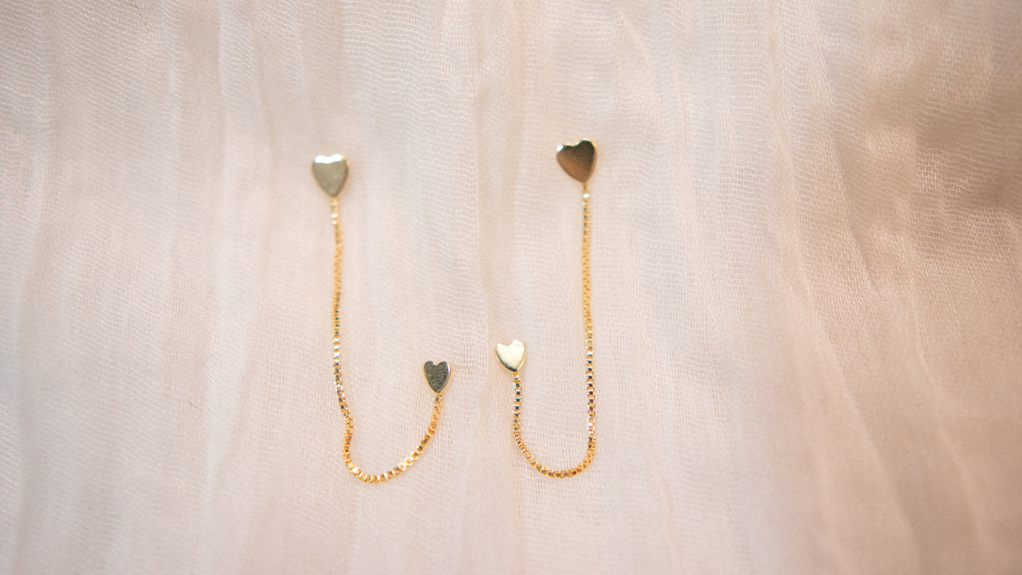 Double Heart Studs