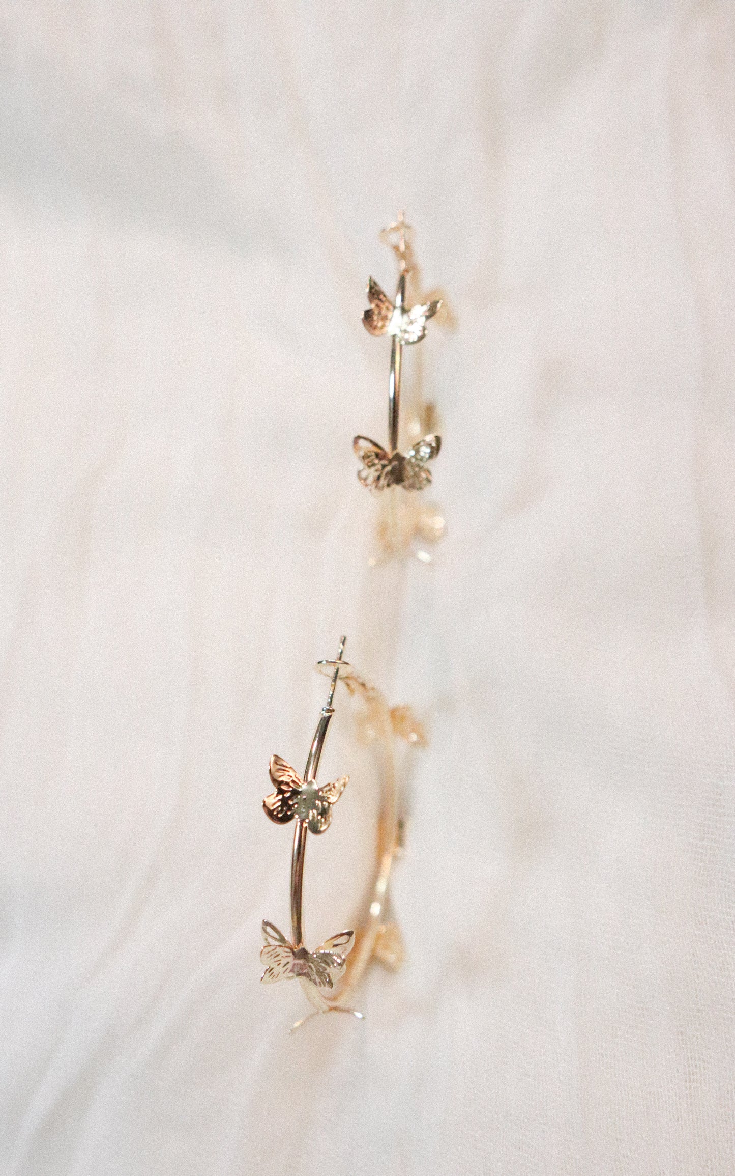 Delicate Butterfly Hoops