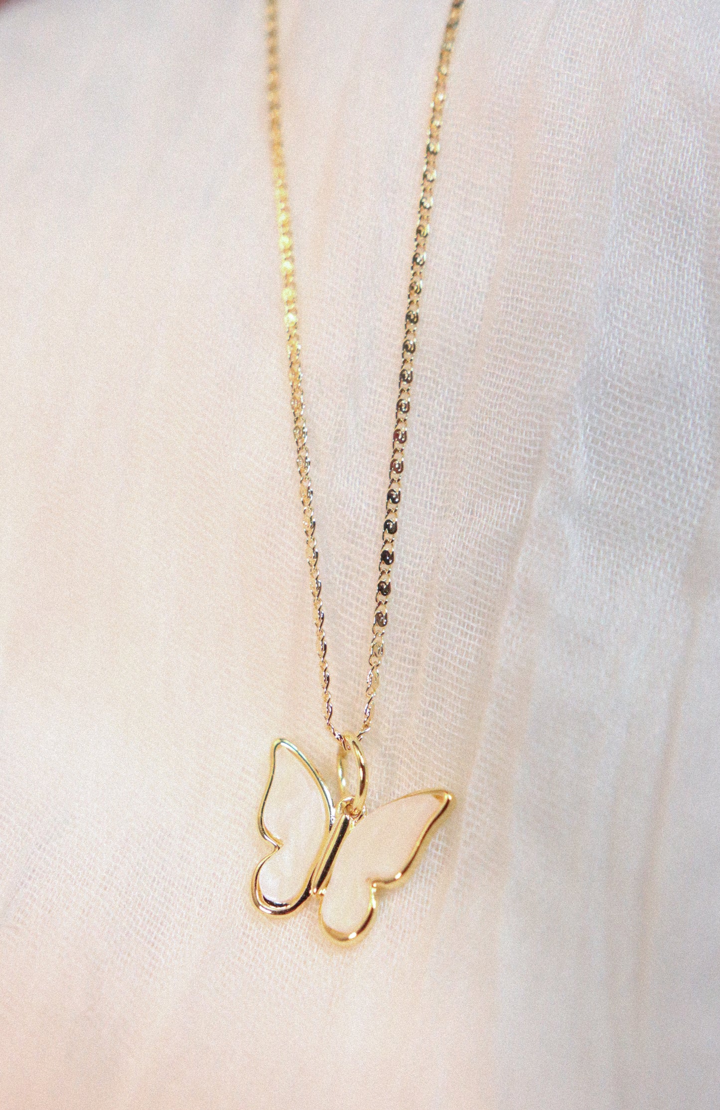 Pearled Butterfly Necklace