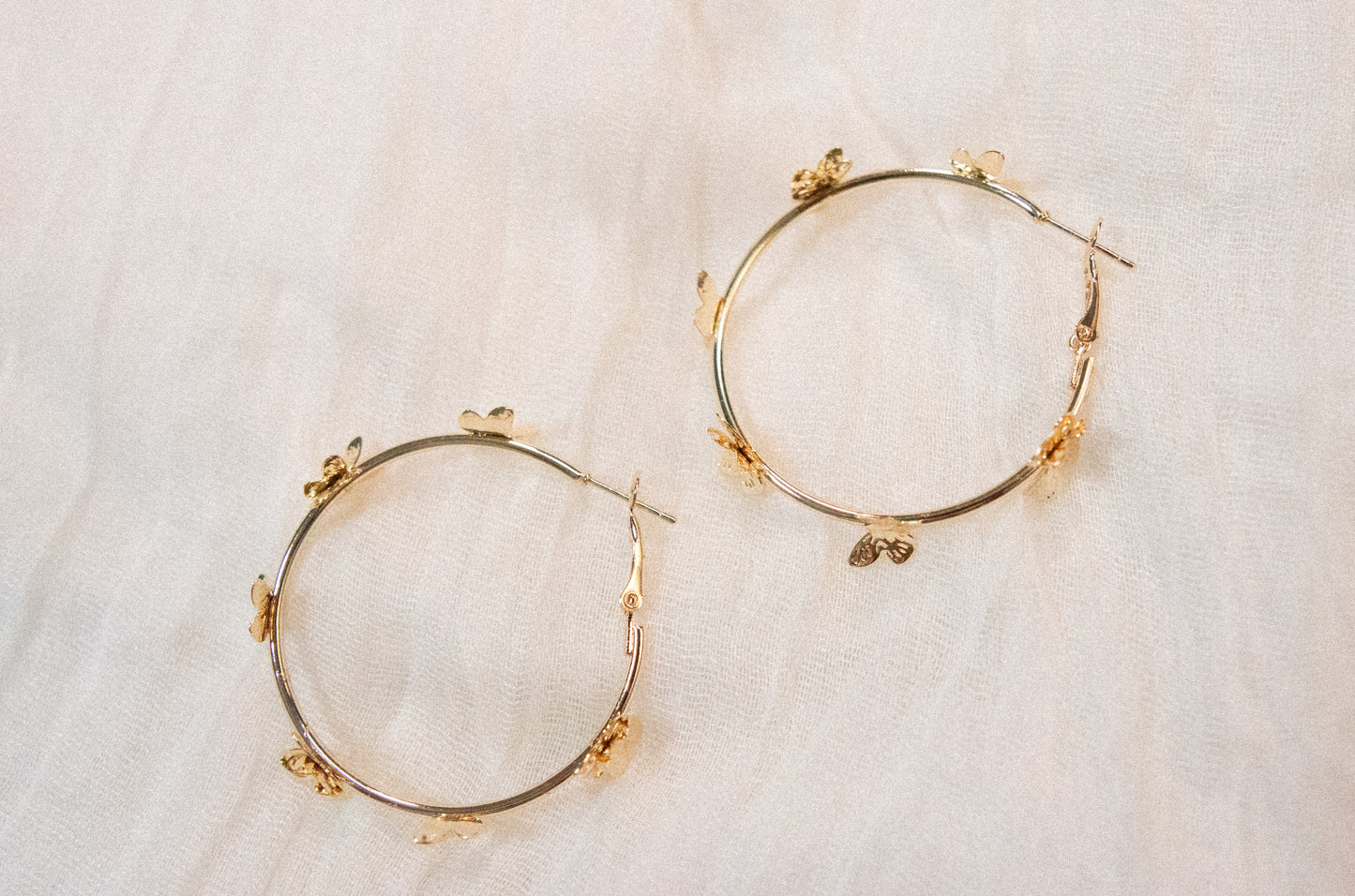 Delicate Butterfly Hoops