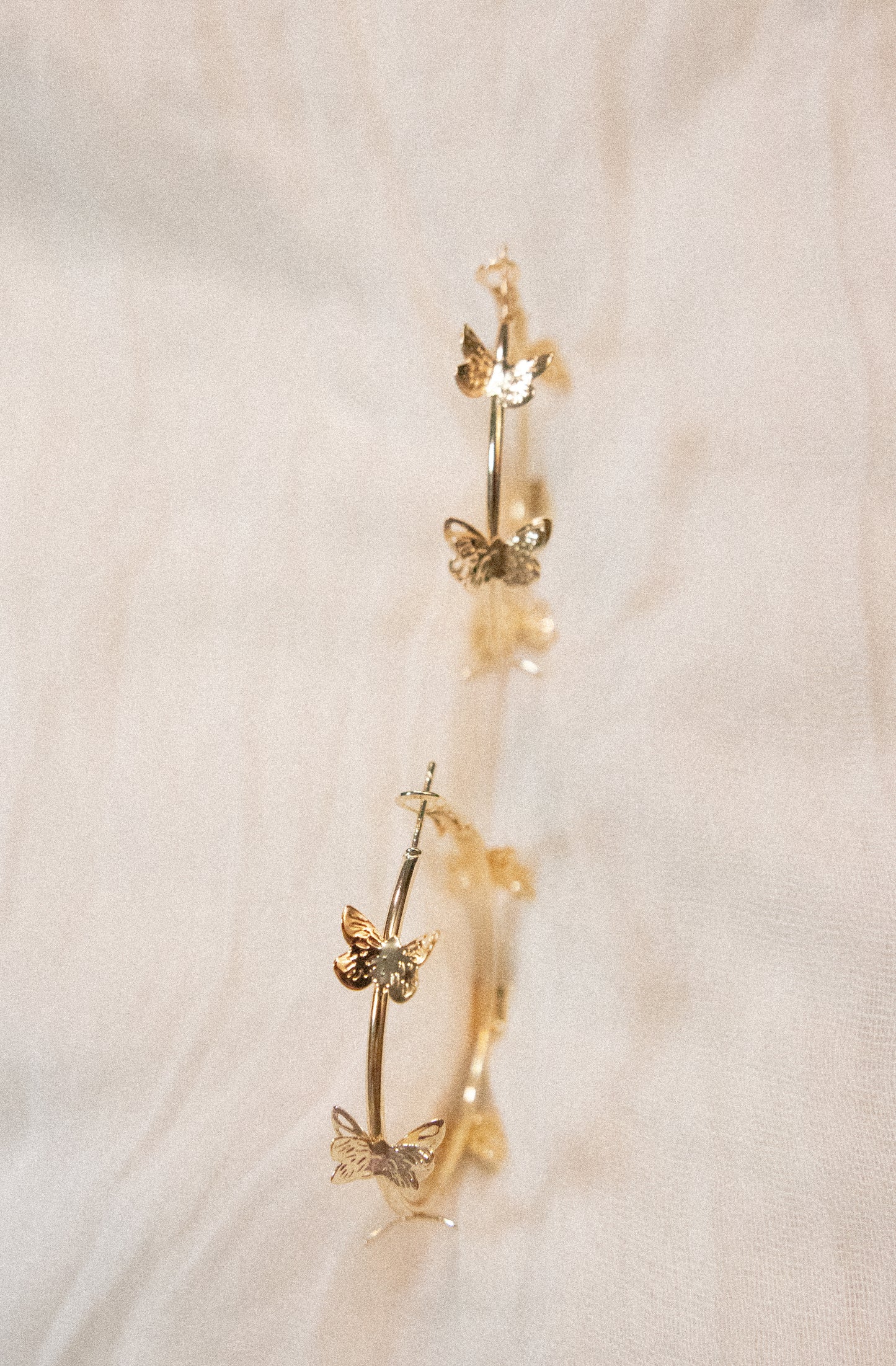 Delicate Butterfly Hoops