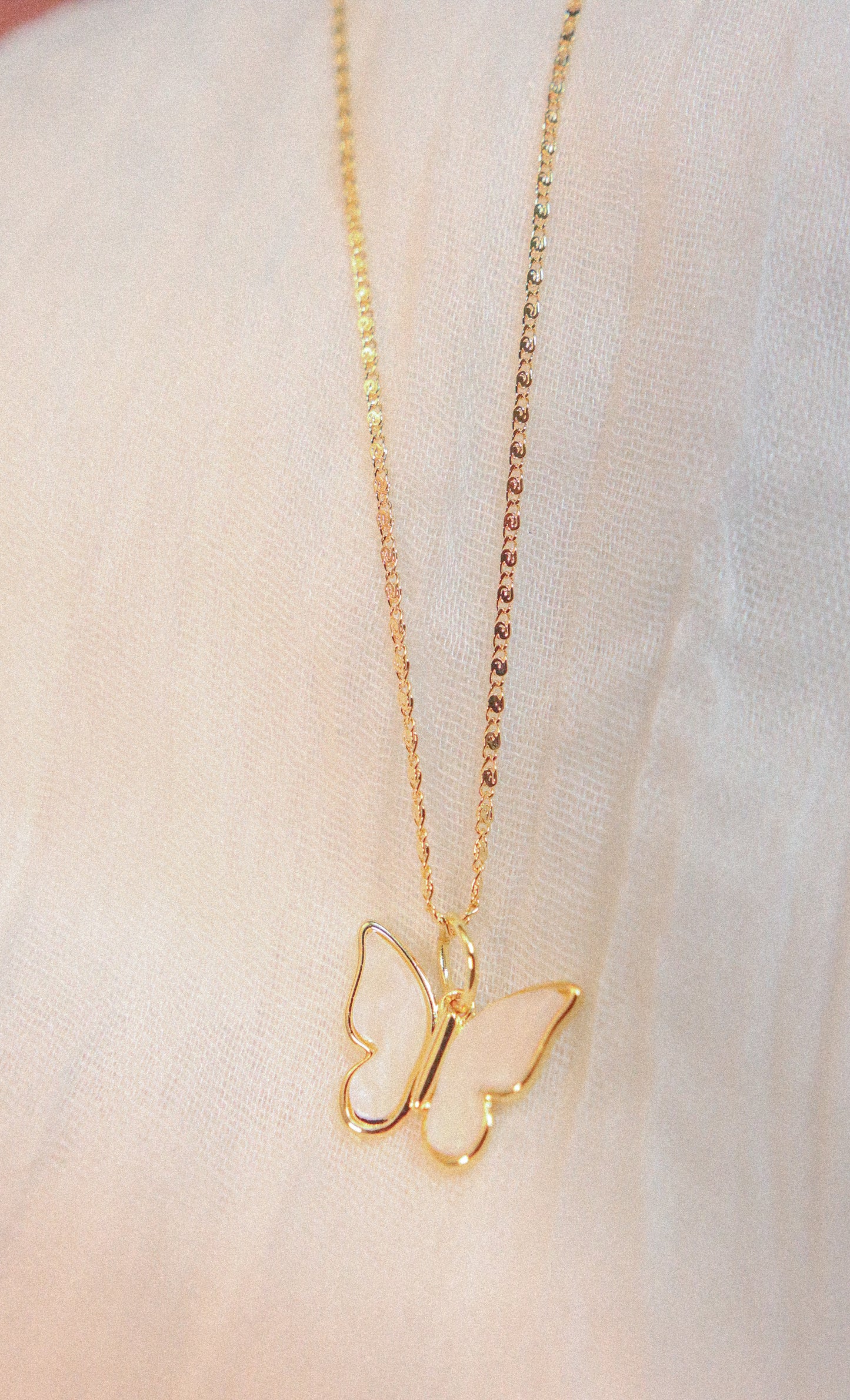 Pearled Butterfly Necklace