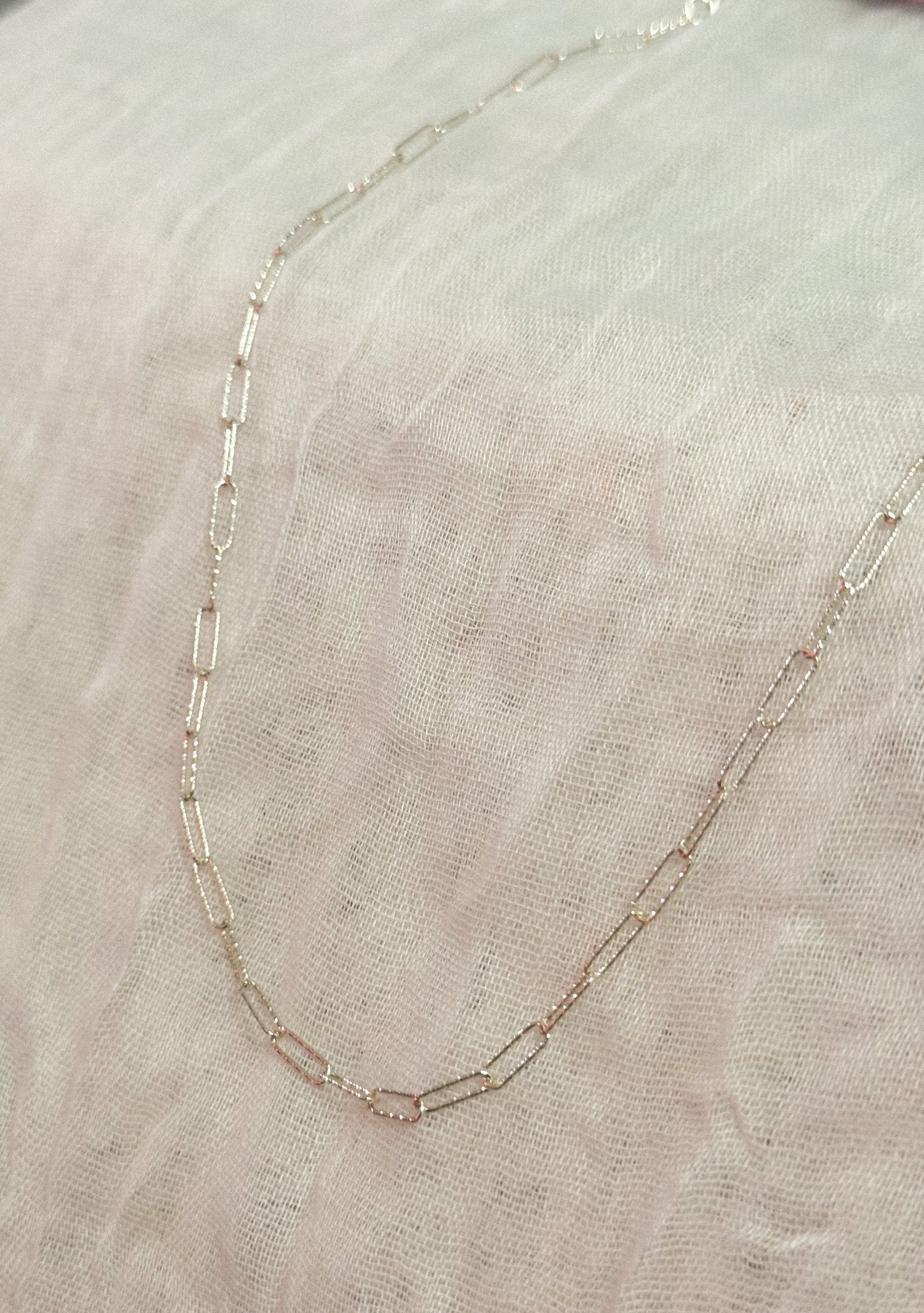 Delicate Silver Paperclip Necklace