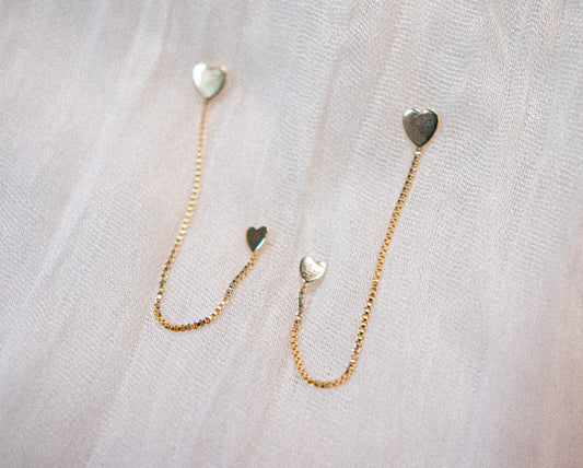 Double Heart Studs