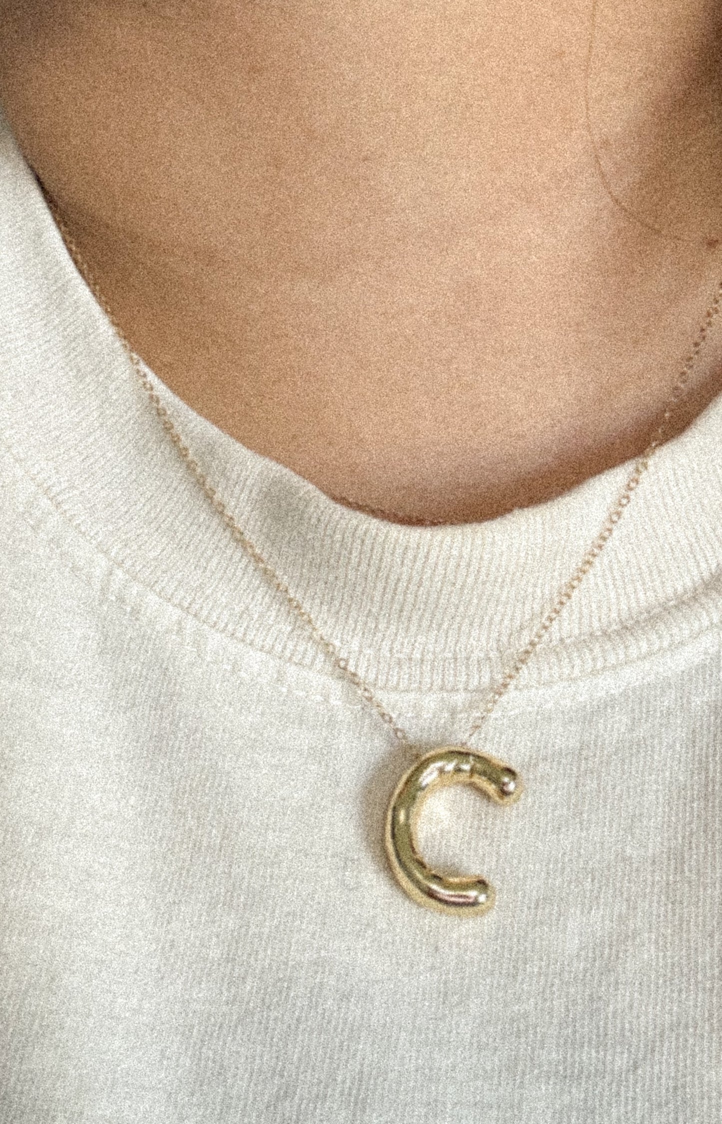 Delicate Initial Bubble Letter Necklace