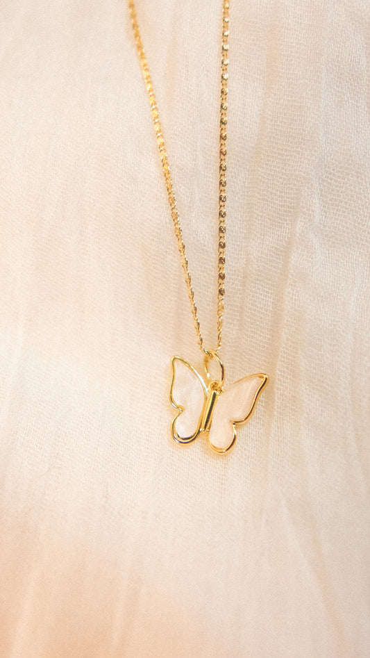 Pearled Butterfly Necklace