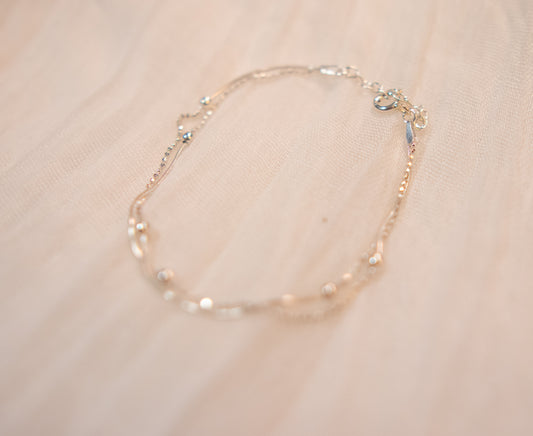 Dainty Silver Bead Bracelet