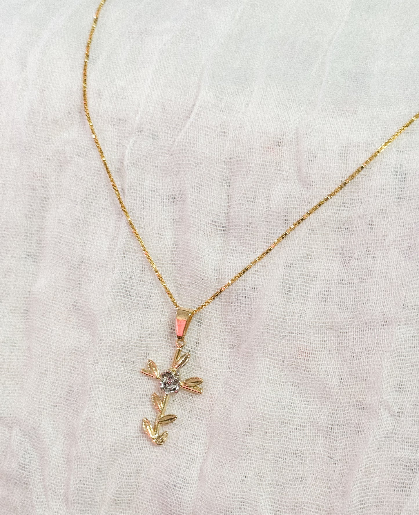 Rose Cross Necklace