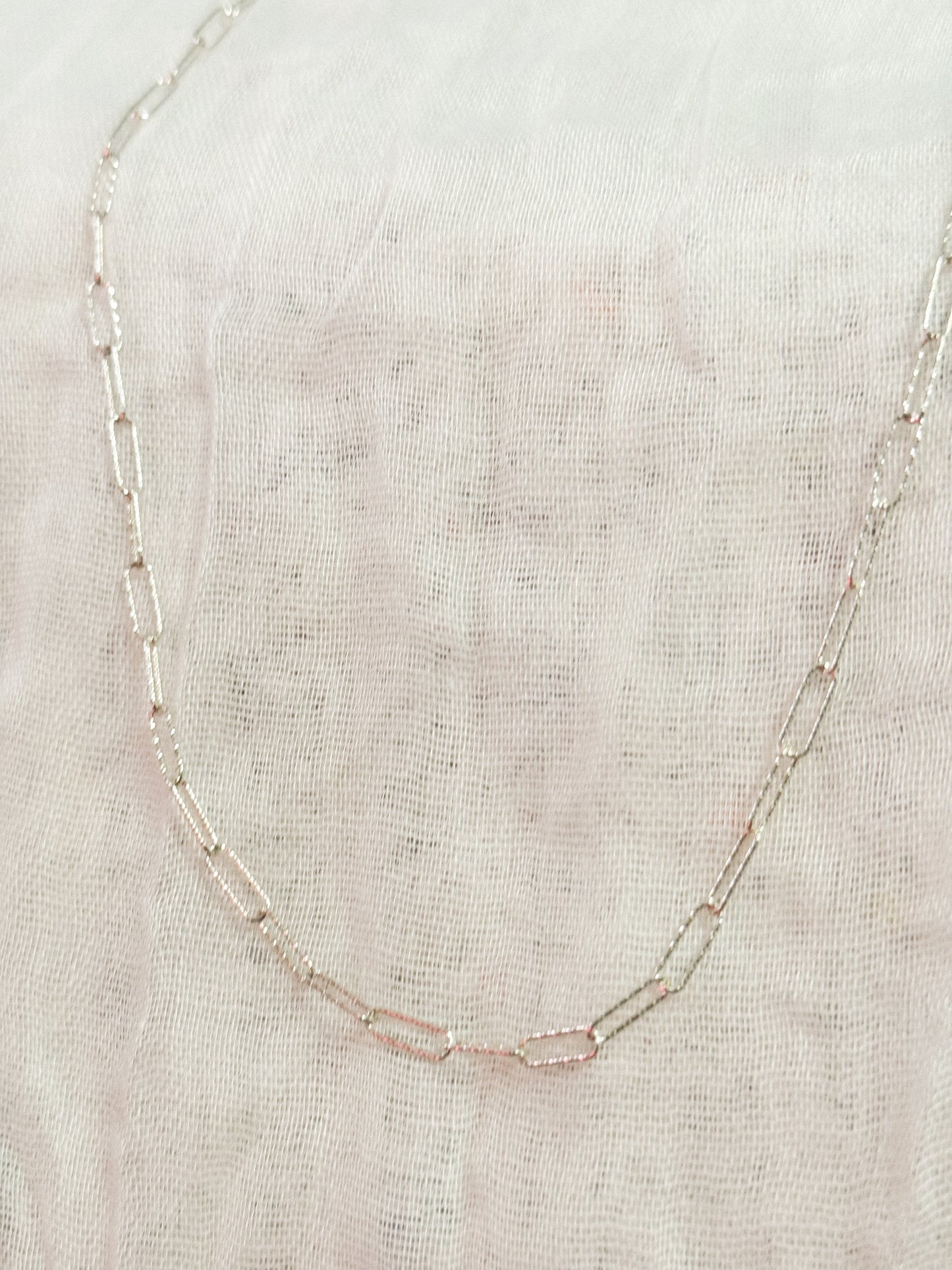 Delicate Silver Paperclip Necklace