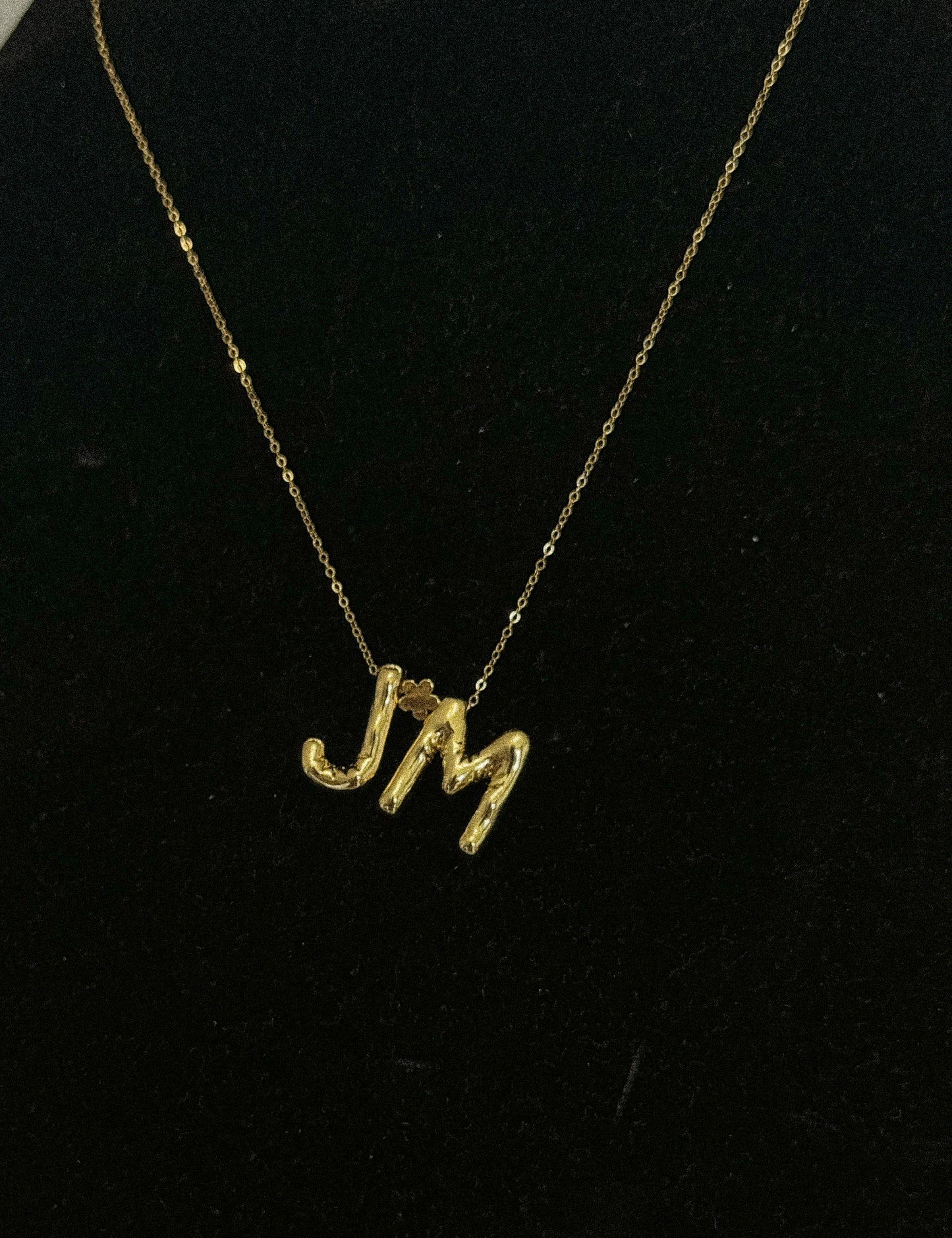 Delicate Initial Bubble Letter Necklace